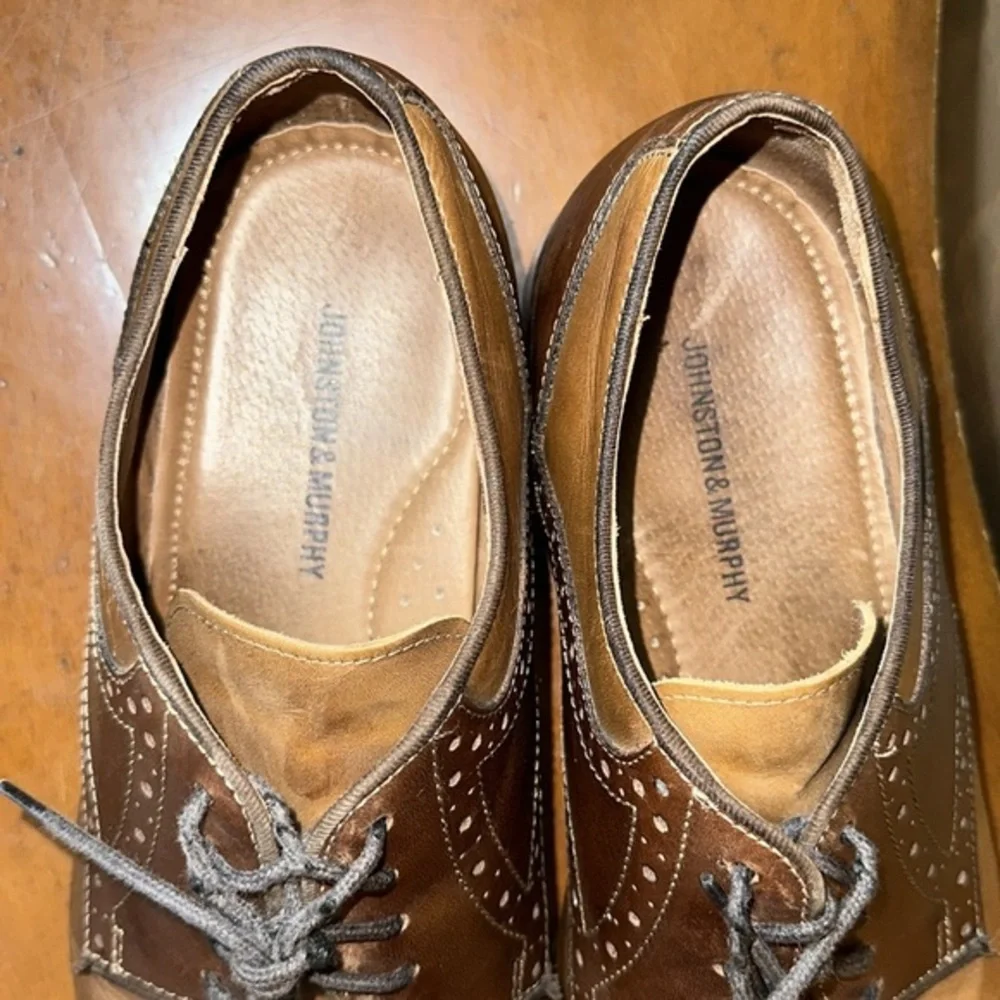 Johnston & Murphy Cognac Hughes Lace Up Oxford, Model 59-12302‎ size 11.5